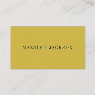 Cartão De Informações Dourado & Verde Escuro Cor Minimalista Simples Mod