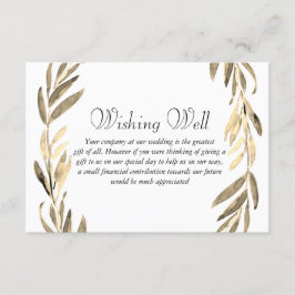 Cartão De Informações Dourado Wreath Wreath Wishing