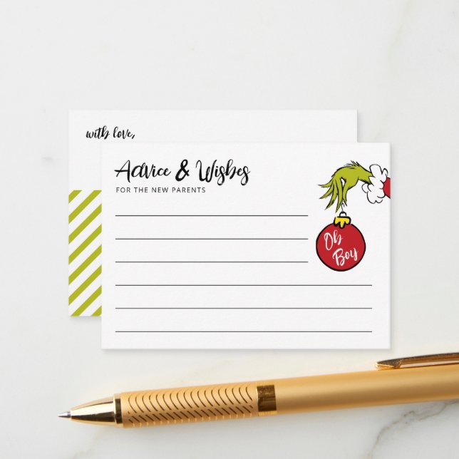 Cartão De Informações Dr. Seuss | Aconselhamento para bebês "Boy Grpoleg (Frente/Verso In Situ)