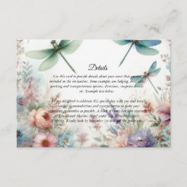 Cartão De Informações Dragonflies and Pastel Florals Enclosure Card