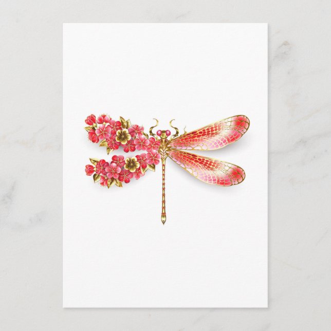 Cartão De Informações Dragonfly com joalheria sakura (Frente)