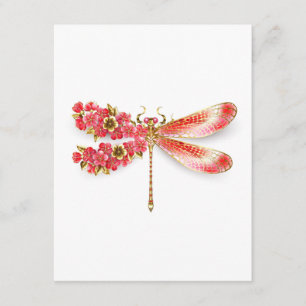 Cartão De Informações Dragonfly com joalheria sakura