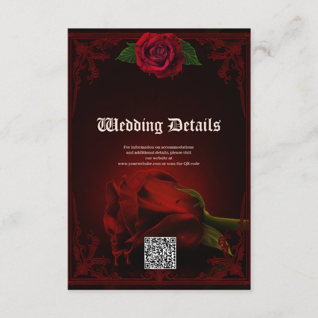 Cartão De Informações Drama do Amor, o Rosa gótico da Memória. (Frente)