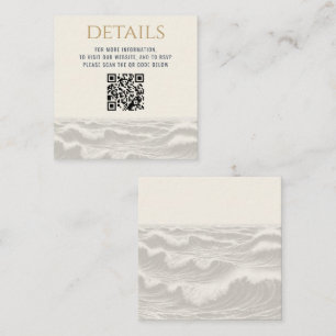Cartão De Informações Dreamy Blue Palm Trees Casando Código QR