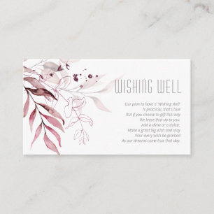 Cartão De Informações Dreamy Foliage Wishing Well V1 Burgundy ID817