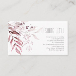 Cartão De Informações Dreamy Foliage Wishing well V2 Burgundy ID817