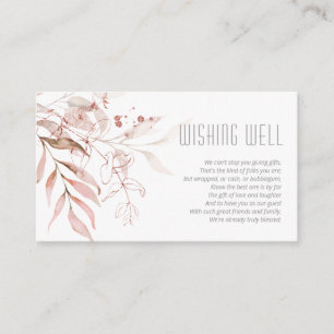 Cartão De Informações Dreamy Foliage Wishing well V3 Blush Pink ID817