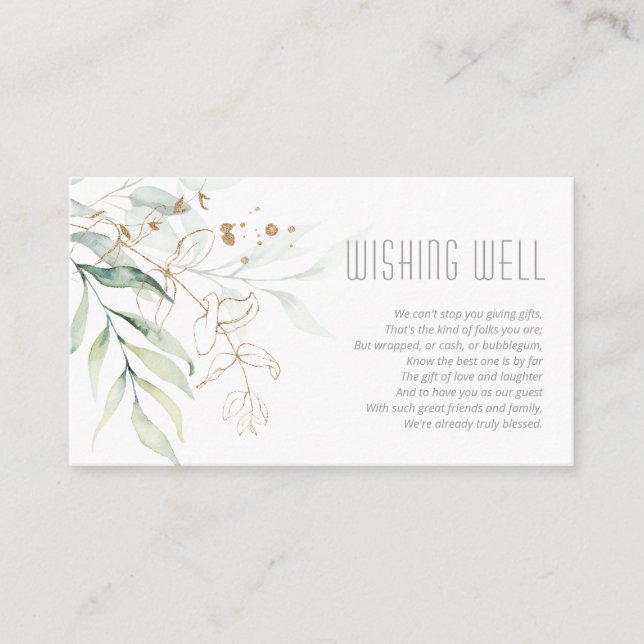 Cartão De Informações Dreamy Greenery Wishing well V3 Green/Blue ID817 (Frente)