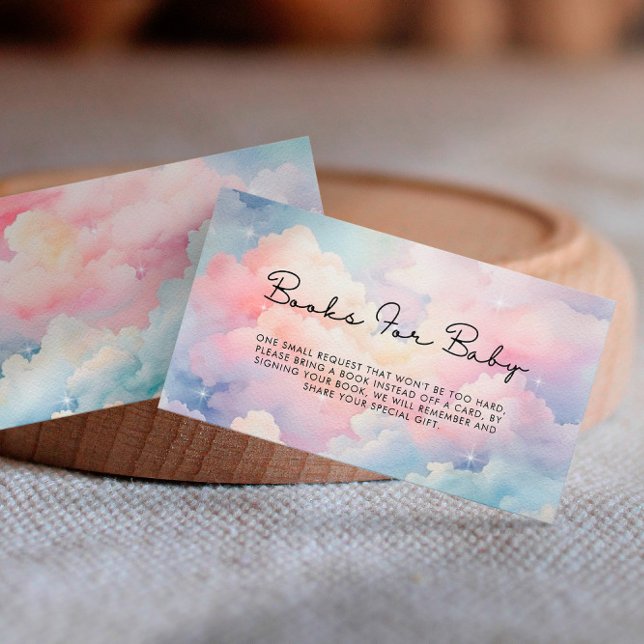 Cartão De Informações Dreamy Pastel Livros Para Chá de fraldas (Criador carregado)