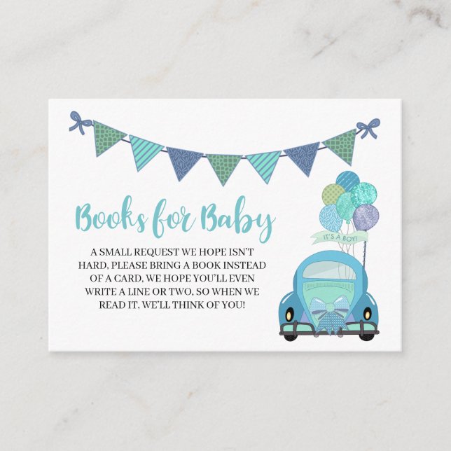 Cartão De Informações Drive By Blue Car Books for Baby Enclosure Card (U (Frente)