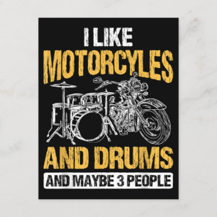 Cartão De Informações Drummer Drummer Eu Gosto De Motociclos E Tambores