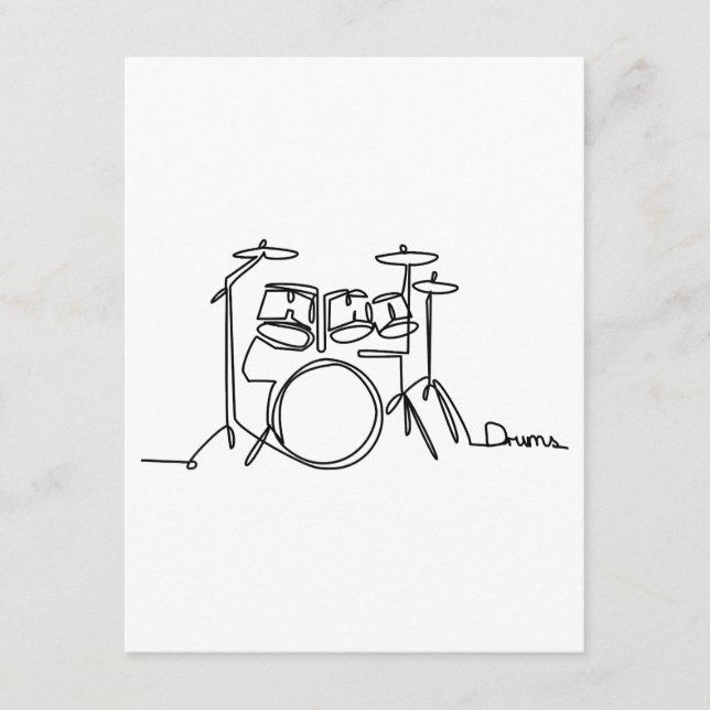 Cartão De Informações Drummer Music Design Um Tambor De Linha (Frente)