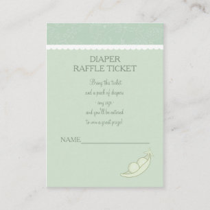 Cartão De Informações Duas ervilhas em um bilhete do Raffle da fralda do