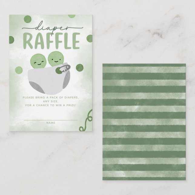 Cartão De Informações Duas ervilhas em uma Fralda de alvéolo (Frente/Verso)