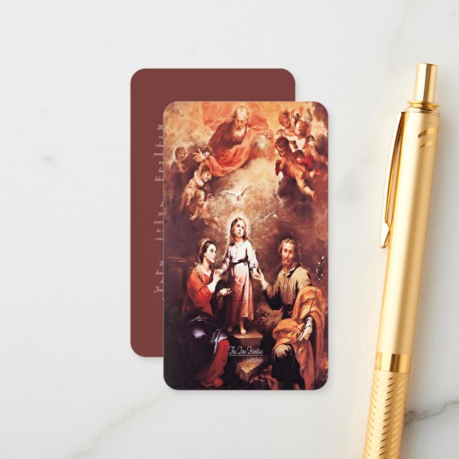 Cartão De Informações Duas Trinidades com Oração (Frente/Verso In Situ)