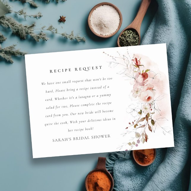 Cartão De Informações Dusky Fall Marsala Pedido de Receita de Casamento  (Criador carregado)