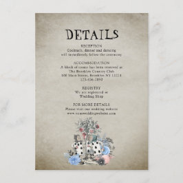 Cartão De Informações Dusty Blue Alice no País das Maravilhas