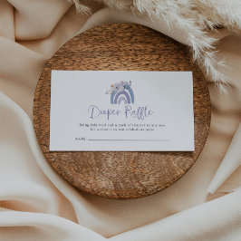 Cartão De Informações Dusty Blue e Purple Boho | Fralda arco-íris Raffle