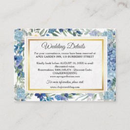 Cartão De Informações Dusty Blue Floral Wreath Greenery Casamento