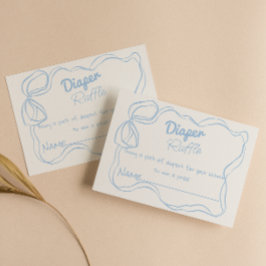 Cartão De Informações Dusty Blue Mão Desenhada Arco Bebê Fralda Raffle