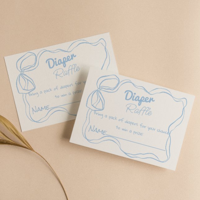 Cartão De Informações Dusty Blue Mão Desenhada Arco Bebê Fralda Raffle (Criador carregado)