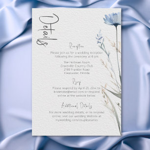 Cartão De Informações Dusty Blue Meadow Wildflower Detalhes Modernos