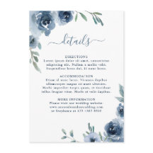 Dusty Blue Slate Floral Botânico Casamento Chic