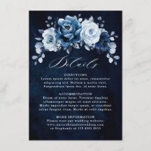 Dusty Blue Slate Navy Floral Detalhes do Casamento