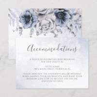 Dusty Blue Watercolor Alojamento Floral de Casamen