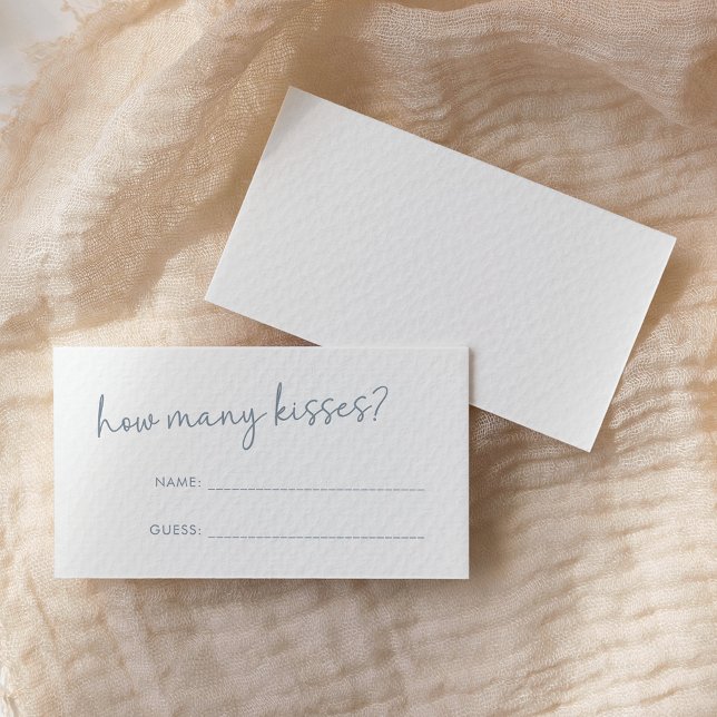 Cartão De Informações Dusty Blue & White - Mínimo Quantos Jogo de Beijos (Criador carregado)