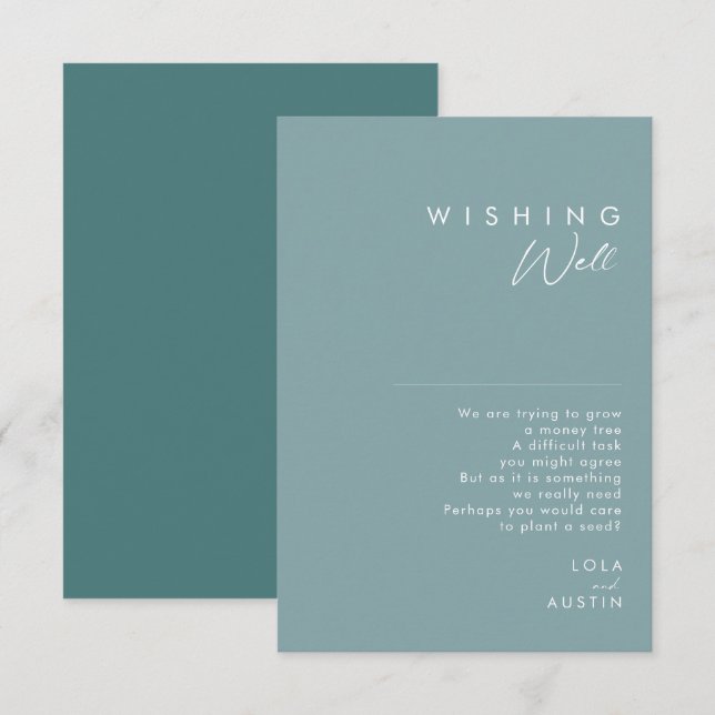 Cartão De Informações Dusty Boho | Boas-vindas de Casamento Azul e Verde (Frente/Verso)