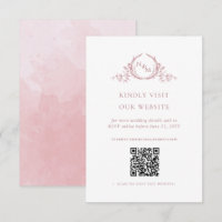 Dusty Rosa Watercolor Monograma QR Code/RSVP Onlin