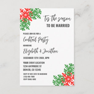Cartão De Informações É a Temporada Festa de Pré-Casamento de Natal