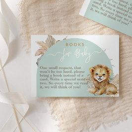 Cartão De Informações É um garoto Safari Theme Chás de fraldas do Leão