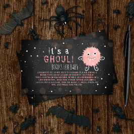 Cartão De Informações É um Ghoul! Chá de fraldas de Halloween de Monstro
