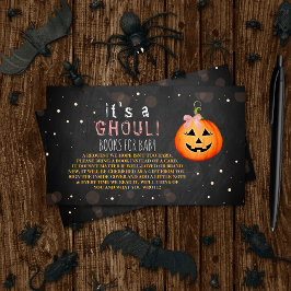 Cartão De Informações É um Ghoul! Chá de fraldas de Halloween de Pequeno