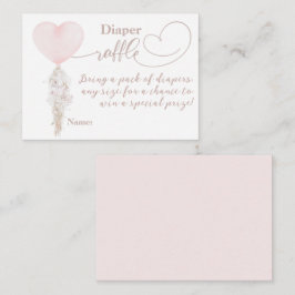 Cartão De Informações É uma Chá de fraldas de Balões de Coração Rosa