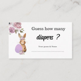 Cartão De Informações Easter Baby Shower | Guess how many Baby