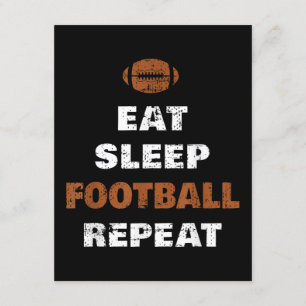 Cartão De Informações Eat Sleep Futebol Repete Amor Futebol Vintage Gi