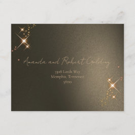 Cartão De Informações Eclipse Solar Sépia Elegante Personalizado Fotogra