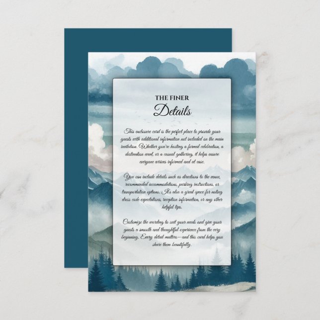 Cartão De Informações Ecos Através dos Pinheiros Mistos (Frente/Verso)