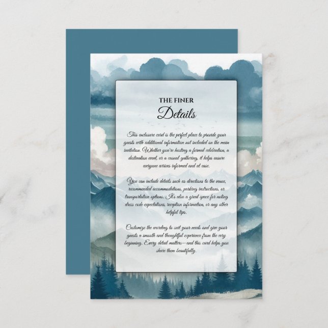 Cartão De Informações Ecos Através dos Pinheiros Mistos (Frente/Verso)