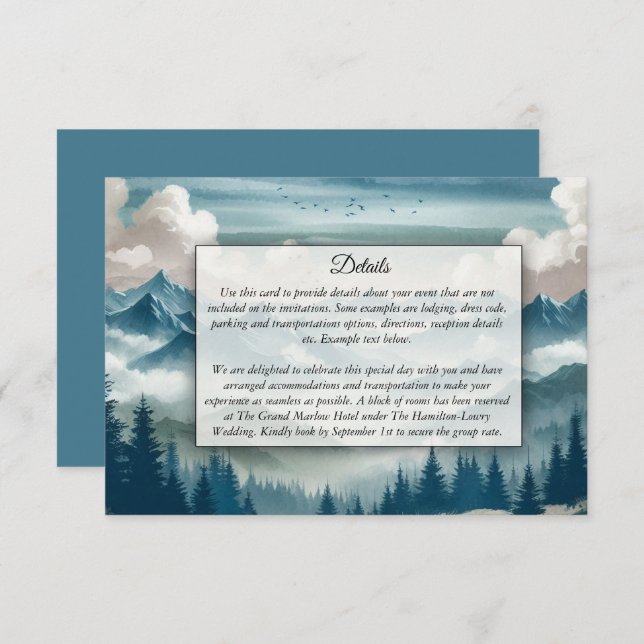 Cartão De Informações Ecos Através dos Pinheiros Mistos (Frente/Verso)