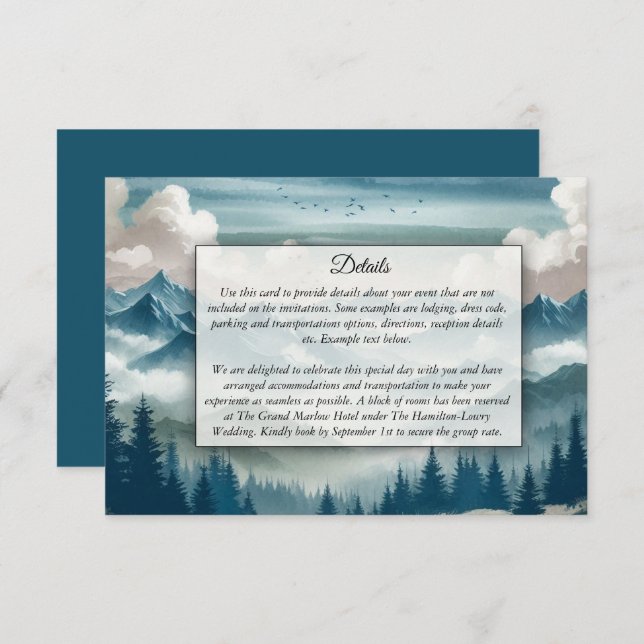 Cartão De Informações Ecos Através dos Pinheiros Mistos (Frente/Verso)