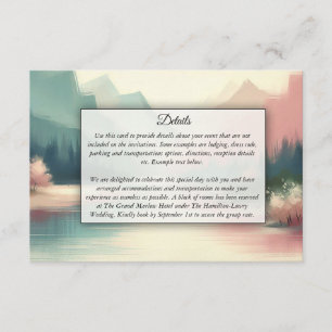 Cartão De Informações Ecos Suaves das Montanhas