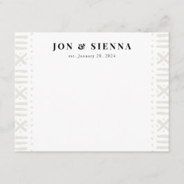 Cartão De Informações Ecru Boho Mudcloth - Casal de Fronteira