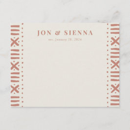 Cartão De Informações Ecru Terracotta Boho Mudcloth, Casal da Fronteira