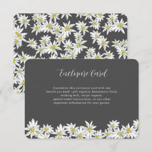 Cartão De Informações Edelweiss Carvão Personalizado Floral para Chuva d