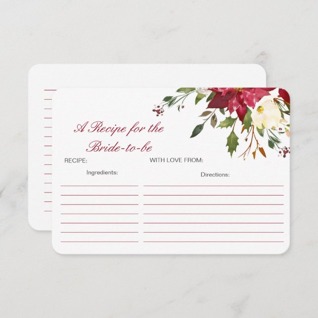 Cartão De Informações Editable A Recipe for the Bride-to-be Card (Frente/Verso)