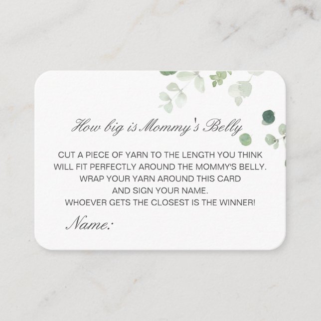 Cartão De Informações Editável como grande é a placa de Mamãe (Frente)